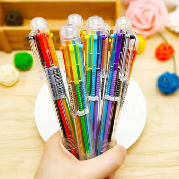 4ШТ 6-цветни химикалки за нанасяне на графит бележки Канцеларски материали за ученици и учители, Ученически пособия, офис аксесоари