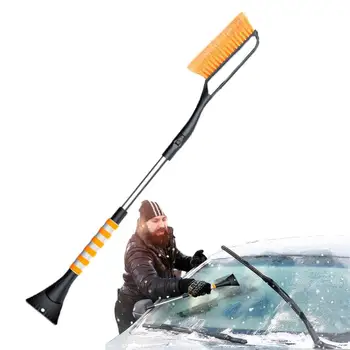 Авто стъргало за сняг, четка, разтегателен авто снегоуборщик с щетинной глава, универсална зимни лопата за сняг от външната страна на автомобила