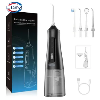 LISM Иригатор за устната кухина, USB Акумулаторна Водна Нишка, Преносим Стоматологичен Водоструйный Резервоар за вода с Обем 310 мл, Водоустойчив Пречистване на зъбите
