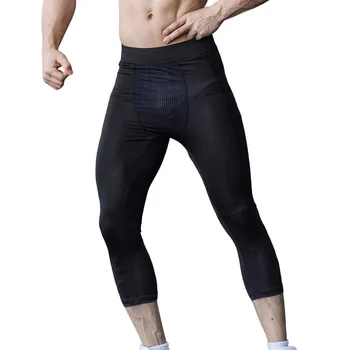 Мъжки спортни скъсяване на панталони за фитнес, обикновена дишащи и удобни панталони