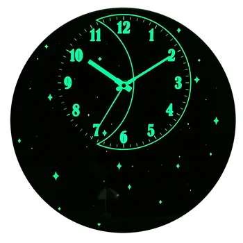 Светещи Прости Стенен часовник с Черен Цвят, висококачествени модерни кръгли кварцов Стенен часовник, Творчески Стилни, Безшумни Часовници Murale Home Decor