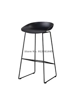 Бар стол, скандинавски стол, модерен лесен домакински стол за рецепцията, пластмасов стол бар, лесен луксозен железен стол