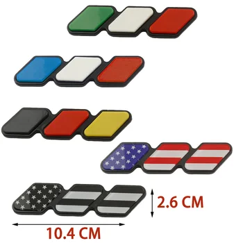 3D Щампована Трикольор Решетка с 3 лепенки за иконата, Декоративна лента, Универсални етикети на резервоар на автомобил, мотоциклет, Италиански Трицветна Флаг, Полигель
