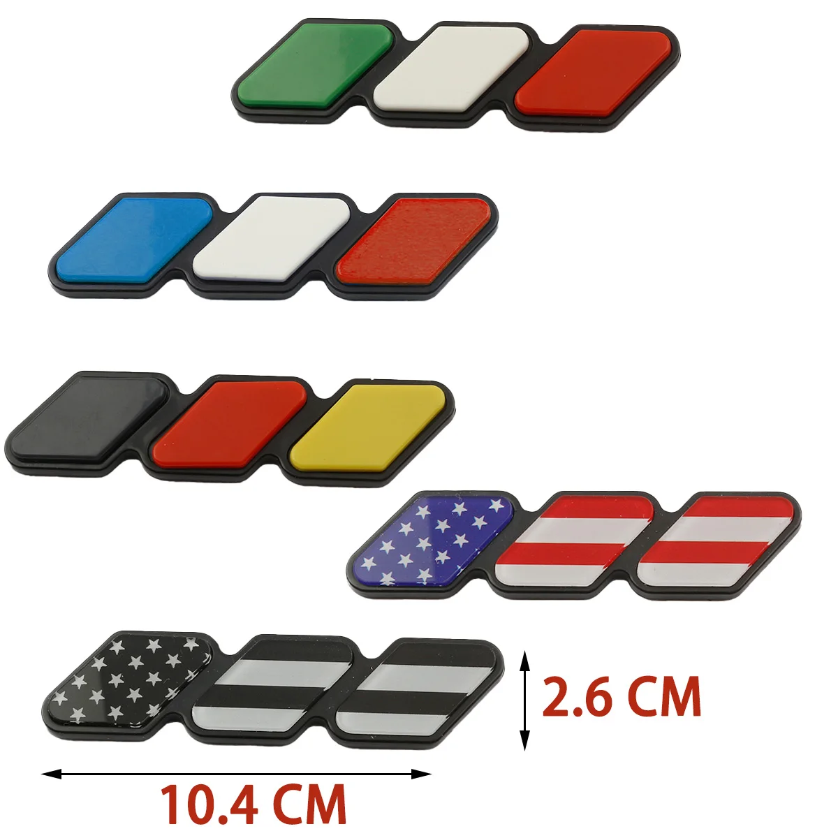 3D Щампована Трикольор Решетка с 3 лепенки за иконата, Декоративна лента, Универсални етикети на резервоар на автомобил, мотоциклет, Италиански Трицветна Флаг, Полигель