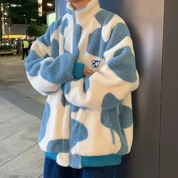 Яке от овче кадифе, мъжки корейската версия на тренда Harajuku, зимни утепленная дрехи за двойката, градинска дрехи, горна риза, младежта hoody