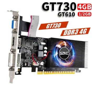 Видео карта GT730 4GB DDR3 128Bit с пристанище, HDM VGA DVI PCI-E2.0 16X Компютърна графична видео карта GT610 1/2 GB за офиса/Дома