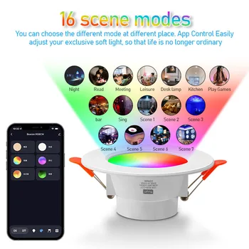 Интелигентен Led лампа Sasha Mesh 10 Вата, съвместим с Bluetooth, RGB Тавана Лампа 2700-6500 K, Хирургична Лампа Smart Life с Потъмняване APP Control E26