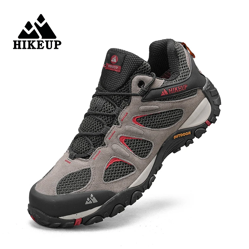HIKEUP/ Нови Нескользящие Износоустойчиви Мъжки Улични Туристически обувки, Дишаща Брызгозащищенные Катерене Мъжки Маратонки, Ловно Планински Обувки