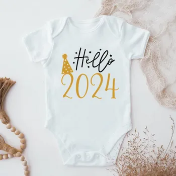 Здравейте 2024, Боди За Новородено, Памук Гащеризон с къс ръкав За Бебета, Боди За Малки Момчета И Момичета, Коледна Облекло Ropa, Коледен Подарък