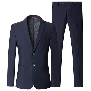 Пролетно-есенен модерен случайни мъжки костюм 6XL, Официалната Професионална бизнес работна яке/панталон, комплекти от две части
