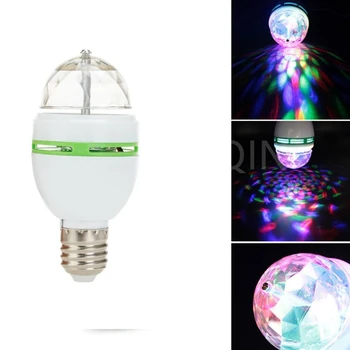 E27 LED RGB Лампа 9 W 6 W Лампа Магически Цветни Проектора С Автоматично Завъртане на Сценичното Светлина USB AC220V 110 За Празнични Партита, Бар, Дискотека KTV