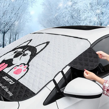 Авто слънцезащитен крем Теплоизолирующий козирка Шторка Авто сенника на Предното предното стъкло на Капака на прозореца на колата Морозостойкая плат Снежна покривка