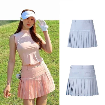 Корейски костюми за голф, Нова дамски плиссированная пола за спорт на открито, модни Проста къса пола, снижающая възраст