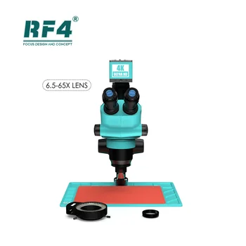 RF4 RF6565-PO4-4K 6,5-65X 4K Камера Тринокулярный Стереомикроскоп с Вариообектив, Стерео Увеличение Ремонт на Заваръчна Инструмент