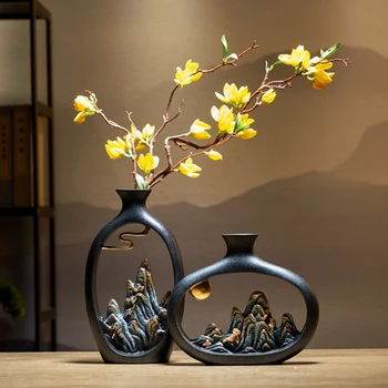 Творчеството на Японския стил на фън-шуй ваза, за богатство офис Хол украса на работния плот вази за дома Аксесоари Арт подарък