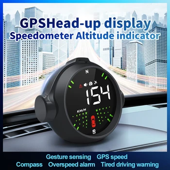 Универсален Автомобилен HUD GPS за измерване на Скоростта, централен Дисплей, Инфрачервен Сензор, Индикатор на скоростта, LCD екран с висока разделителна способност, GPS за измерване на Скоростта