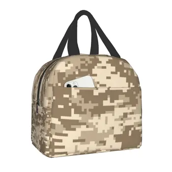 Многокамерная военна Камуфляжная чанта с камуфлажна изолация за обяд за жени, разменени хладилник, термосумка за обяд, ученически чанти за обяд