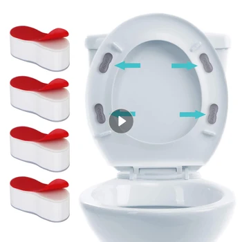 Устойчива на плъзгане на уплътнението на капачката на тоалетната чиния, Стикери, самозалепващи амортизационен подплата на седалката, които осигуряват отлична глупак 4.5*2*2 См