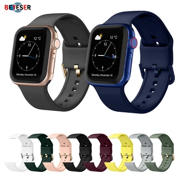 Силиконов ремък за Apple Watch8/7/6/5/4/3/2/1 Смарт часовници с Регулируем Спортен каишка за часовник, гривна-маншет 38/40/41/42/44/45 мм