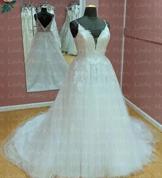 Ретро Дантелени сватбени рокли 2023 на тънки спагети презрамки, Летни Плажни сватбени рокли в стил Бохо, Големи размери, Vestidos De Новия
