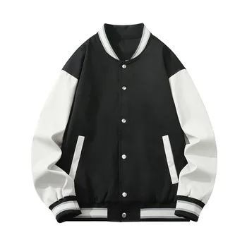 2023 Нова яке за мъже, бейзболна форма на големи по размер Връхни дрехи, с гладко V-образно деколте, Пролетно-лятно палто в корейски стил Харадзюку, Градинска облекло в корейски стил