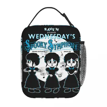 Утепленная чанта за обяд Wednesday Addams Dancing Dance, контейнер за обяд Призрачен Симфония, за многократна употреба термоохладитель, Кутия за обяд