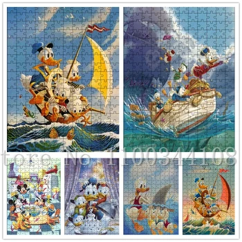 Disney Donald Duck Jigsaw Puzzle Карикатура Аниме Сам декомпрессионные играчки Imagine Играчки за ранно детско образование Декорация на дома