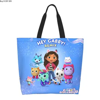 Gabby Cats Gabbys Чанта за пазаруване на хранителни стоки, холщовая чанта за пазаруване, по-Голямата голям преносима чанта Pandy Mermaid
