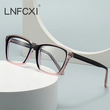LNFCXI 2023, Нови Квадратни Слънчеви очила в Ретро стил, Дамски И Мъжки Модни Очила Наклон Розов Оттенък, Рамки за Слънчеви Очила UV400