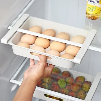 Висящ Кухненски Органайзер Хладилник Кутия за съхранение на яйца, Плодове и Разтегателен Тип Кухненски Принадлежности за приготвяне на Свеж Полк-Органайзер за хладилник