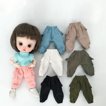 D04-A210 детска играчка ръчна изработка 1:12 ob11 gsc bjd pd9 Аксесоари за кукли сини, черни и розови дълги панталони за почивка 1 бр.