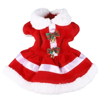 Коледна рокля за кучета, Топло, Сладко Атрактивна Празнична рокля за кучета, куклен яка, удобен в чорап, от полиестер, с камбана за cosplay