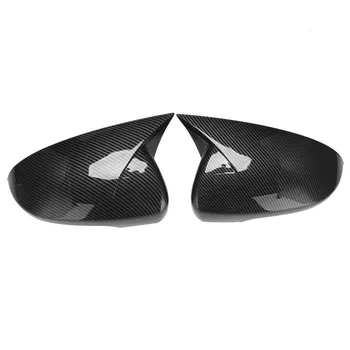 Автомобилно карбоновое Бичи Рога на Странично стъкло за обратно виждане, Огледално покритие, тампон върху рамката, Странично огледално шапки на 2015-2020 години