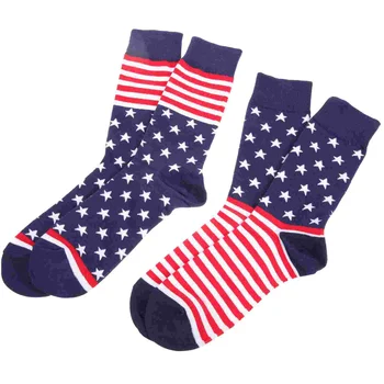 2 Чифта чорапи, спортни чорапи, Памучно Мъжки забавно Рокля с Флага на сащ, Дамски Дълга тръба за Младоженеца