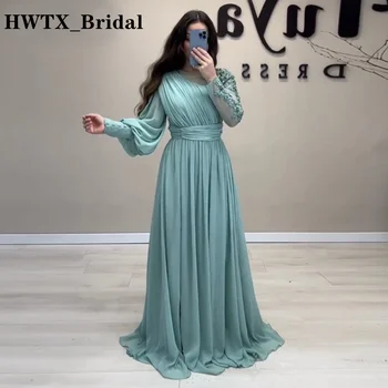 Нов Прием на Вечерни Рокли от Арабски шифон с дълъг ръкав И апликации от мъниста, вечерна рокля за абитуриентски бал, сватба вечерна рокля, по-Големи размери